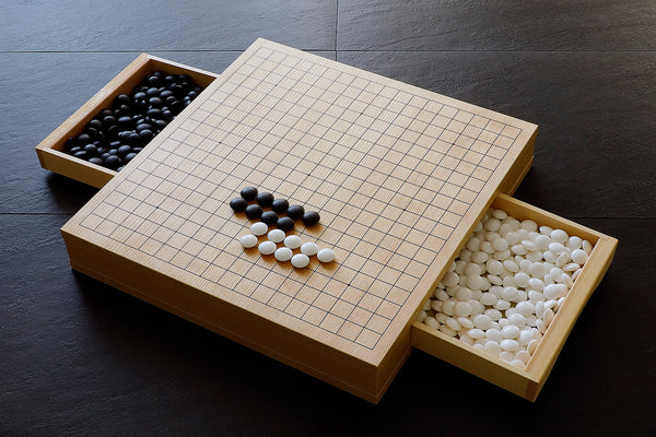 『2025 クリスマスSALE 第2弾』512-17MS-01 碁石が収納できる17mm碁石用卓上碁盤セット