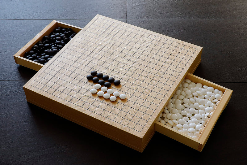 『2025 クリスマスSALE 第2弾』512-17MS-01 碁石が収納できる17mm碁石用卓上碁盤セット
