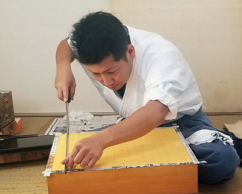盤師 吉田寅義製作 日本桂 卓上将棋盤 木裏1.3寸 1枚盤 No.89047F