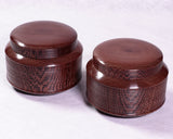 『January 5th "Igo Day" Celebration SALE』512-IGD-GS16 Go 3-Piece Set - Clamshell Go Stones Premium Snow grade size36 + Sen-suji technique "Tagayasan / Ironwood" Go bowls + Go board craftsman Mr. Keiji MIWA made Japan grown Hon-kaya Go Board with Legs