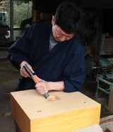GBC-609-01 八街碁盤店 盤師 三浦勝巳製作 日本産本榧卓上碁盤 天柾 2.0寸4枚接ぎ ＊歯車盛り仕上げ No.75023
