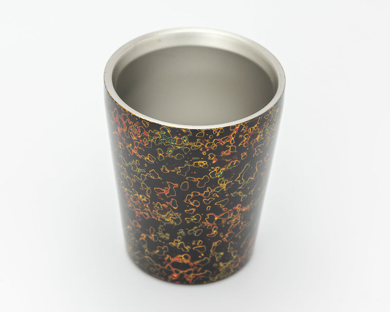 Traditional craft "Tsugaru-nuri / Kara-nuri" finish "Double-layer stainless steel cup/Ro(Jet black) color" 2405-HMD-16