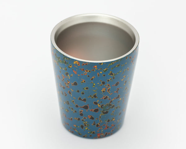 Traditional craft "Tsugaru-nuri / Kara-nuri" finish "Double-layer stainless steel cup/Asagi(pale blue-green) color" 405-TFD-23