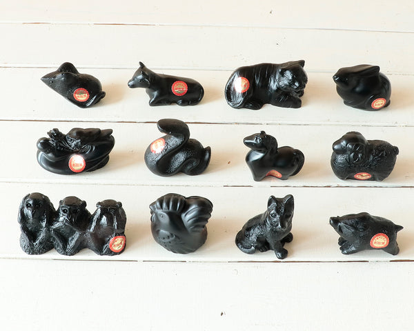 Nachiguro Black Slate Stone : Twelve Zodiac Ornaments