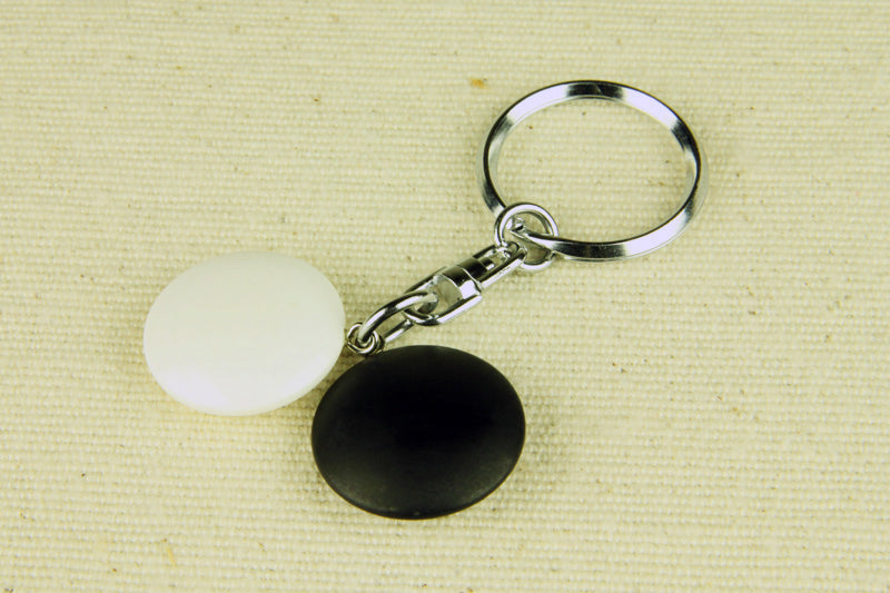 White & black Go Stones Key Ring