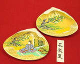Tale of Genji illustrated on shells "花散里/Hana-chiru-sato"