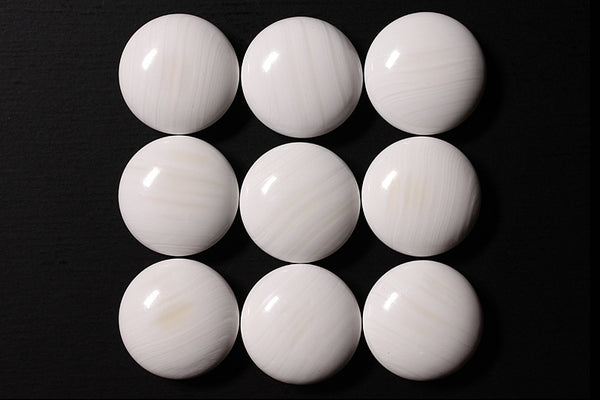 Legendary Hyuga Special Clamshell Go Stones, Snow grade, Size33  HGYR-33-80601 *Repaired product
