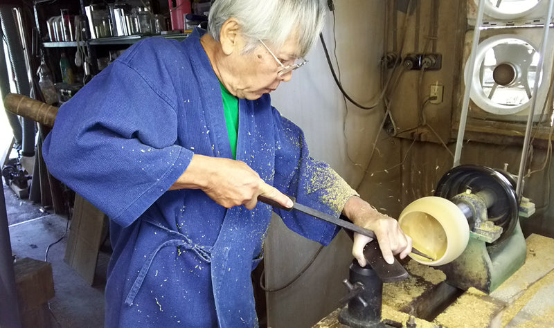 Mr. NISHIKAWA made Mokkoku [Japanese Ternstroemia] Go bowls *off-spec GKMK-NS40-104-01
