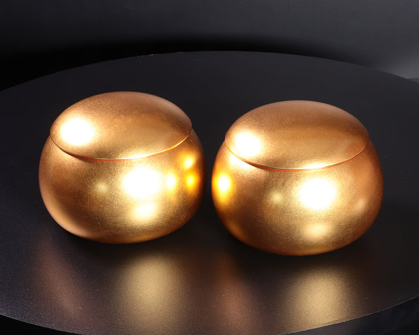 Kyoto lacquer and Gold leaf processing craftsman made "Gold leaf (24k, class 1) finish Go Bowls"