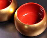 Kyoto lacquer and Gold leaf processing craftsman made "Gold leaf (24k, class 1) finish Go Bowls"