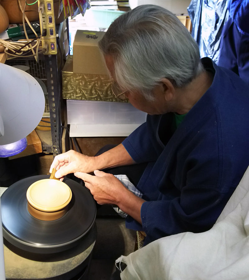 Mr. NISHIKAWA made Mokkoku [Japanese Ternstroemia] Go bowls *off-spec GKMK-NS40-104-02
