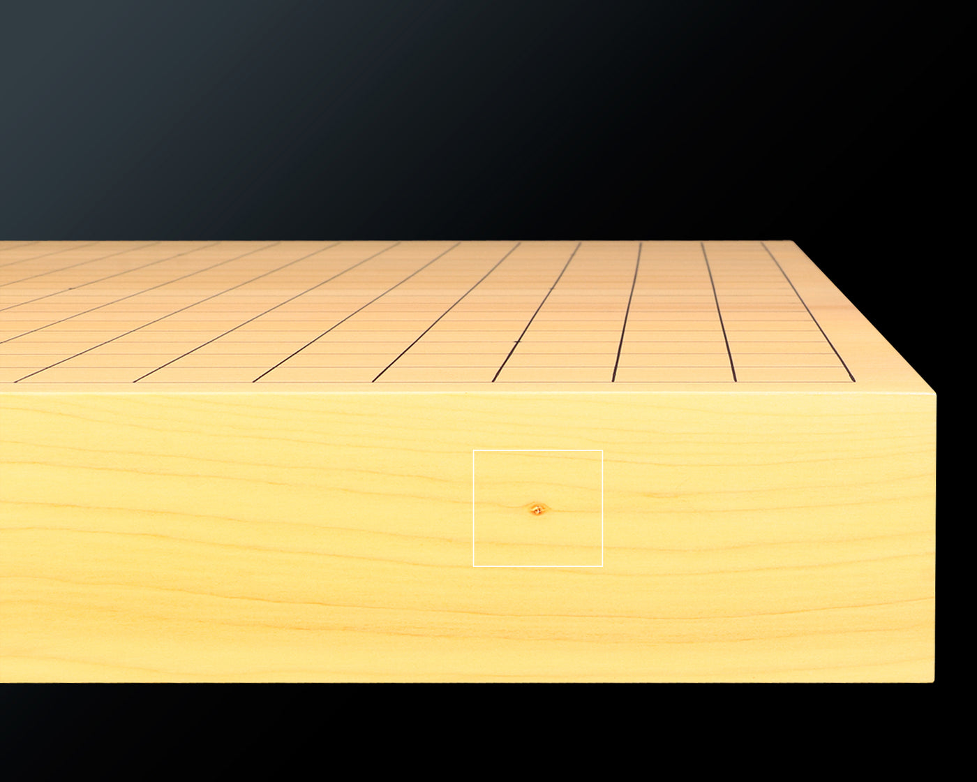 日向榧卓上碁盤 柾目 1.9寸 6枚接ぎ No.76907 ＊訳有品 – kurokigoishiten