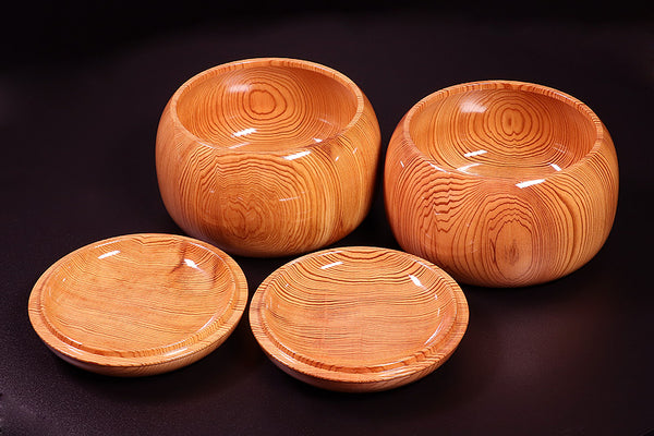 Mr. NISHIKAWA made Yakusugi [cedar wood] Go Bowls　GKYS-NS42-105-002