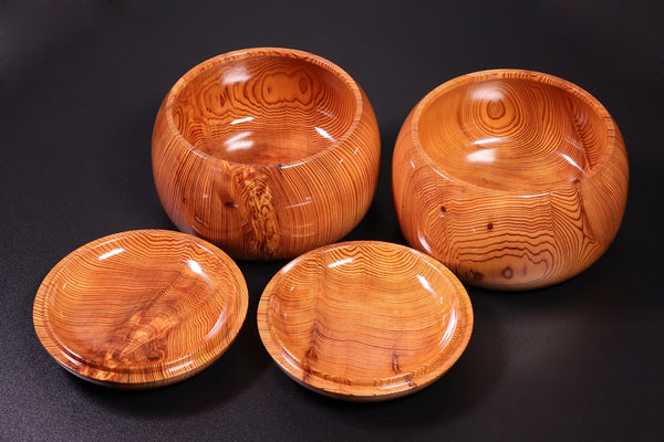 Mr. NISHIKAWA made Yakusugi [cedar wood] Go Bowls *off-spec GKYS-NS42-105-003