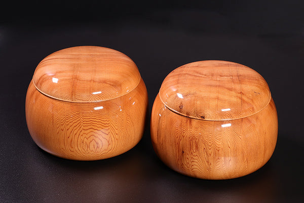 Mr. NISHIKAWA made Yakusugi [cedar wood] Go Bowls *off-spec GKYS-NS42-105-004