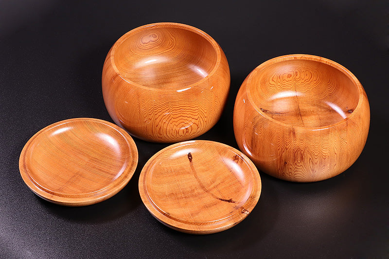 Mr. NISHIKAWA made Yakusugi [cedar wood] Go Bowls *off-spec GKYS-NS42-105-004