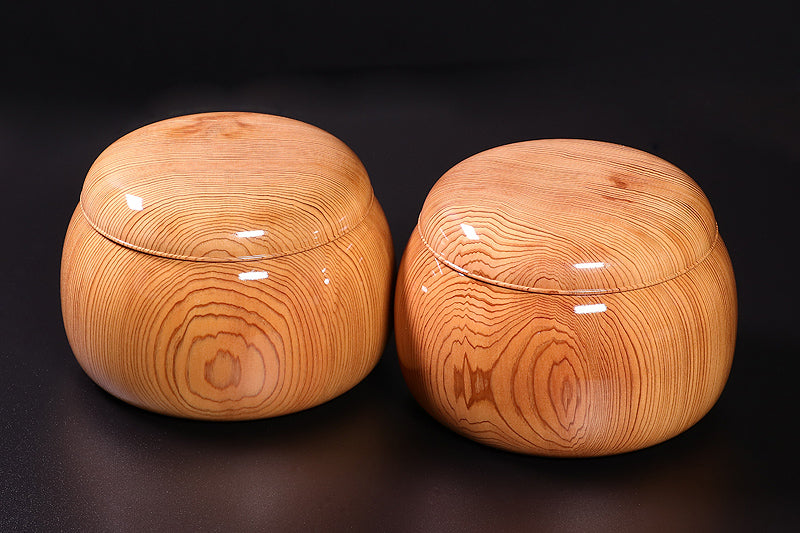 Mr. NISHIKAWA made Yakusugi [cedar wood] Go Bowls　GKYS-NS42-105-05