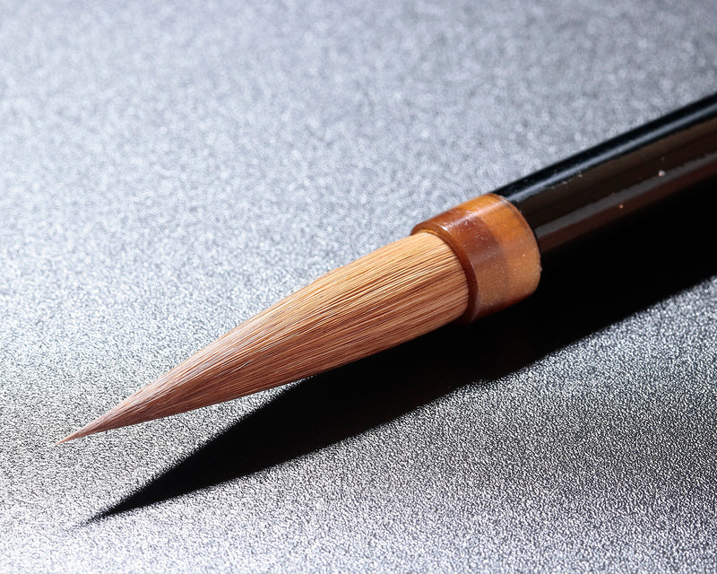 Japanese calligraphy ink brush traditional craftsman "Fuku-zui" made "Toyohashi-Fude" (Toyohashi ink brush), "Shu-ka" Weasel Fine Brush with White Raccoon Bristles