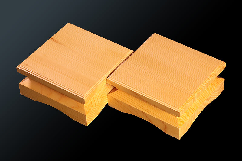 日向榧製 駒台 卓上2寸盤用 飾り彫 1対 KMD-HKTH-110-07