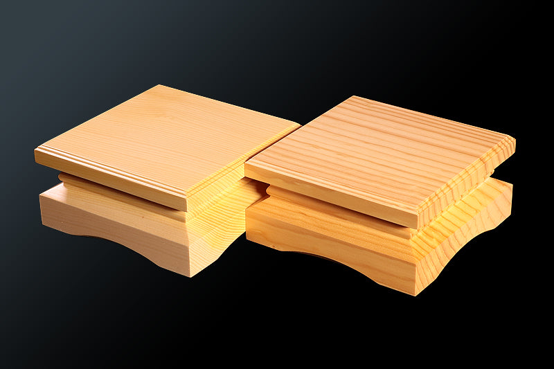 Shogi Pieces stand for 2-sun (6cm-thick) Table Shogi Board , Hyuga Kaya made Decorative carving KMD-HKTH-110-08