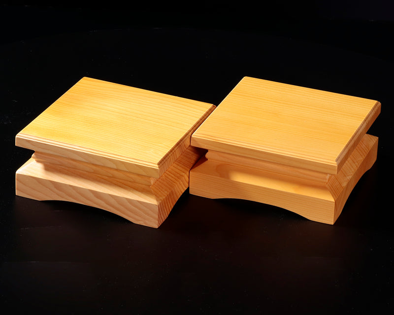 Shogi Pieces stand for 2-Sun (6cm-thick) Table Shogi Board , Hyuga Kaya made Decorative carving KMD-HKTH-211-02
