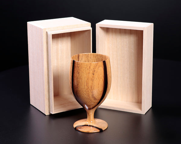 ろくろ木工 伝統工芸士 西川嵩 製作黒柿製 ワイングラス NSWG-KG-903-02