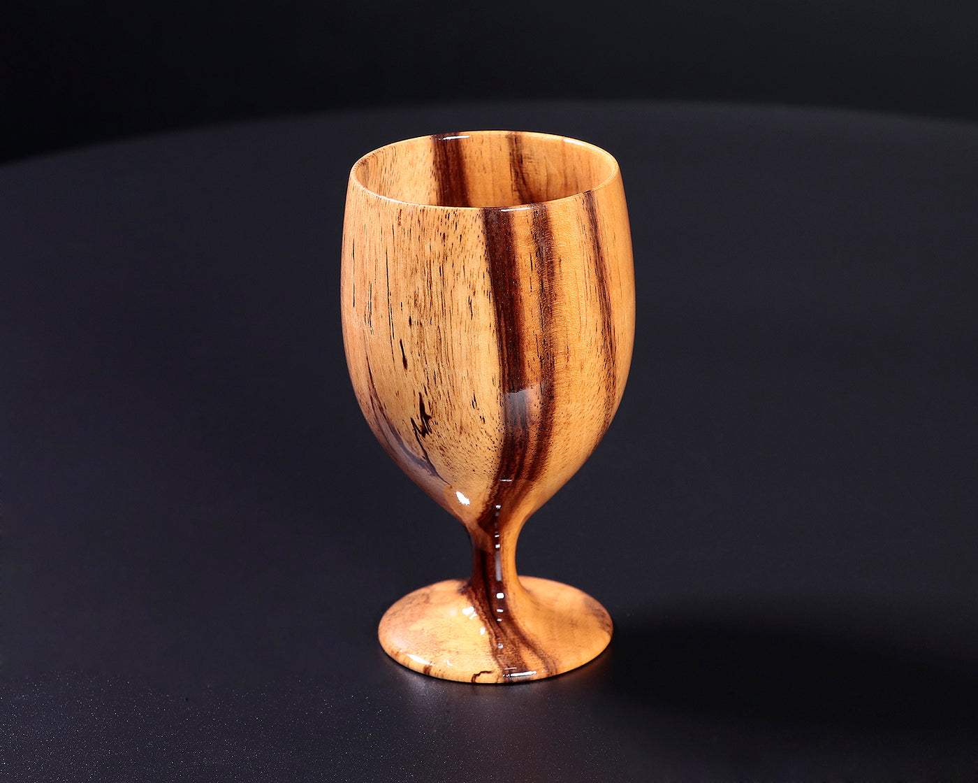 ろくろ木工 伝統工芸士 西川嵩 製作黒柿製 ワイングラス NSWG-KG-903
