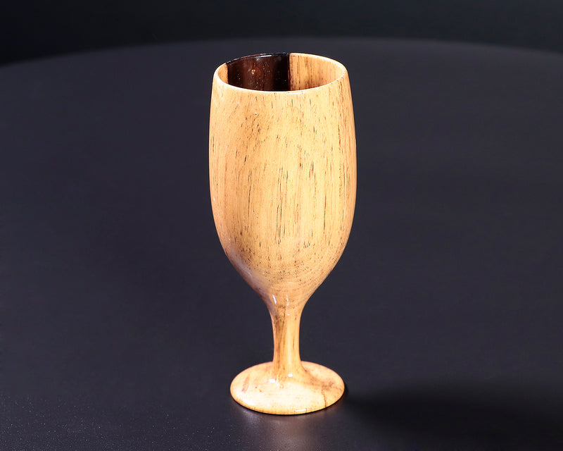 ろくろ木工 伝統工芸士 西川嵩 製作黒柿製 ワイングラス スリムタイプ NSWGS-KG-903-01
