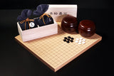 初級者用囲碁３点セット　はまぐり碁石ブルーラベル22号+ユリア樹脂製碁笥+碁盤　GBP-BL22