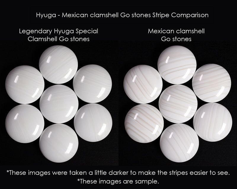 Legendary Hyuga Special Clamshell Go Stones, Flower grade, Size33