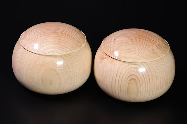 Hinoki [Japanese cypress] Go Bowls for size 32 - 37 Go stones