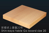 Intermediate Go 3-Piece Set : Clamshell Go Stones Blue Label size 34 + Keyaki [zelkova] Go Bowls + Go Board, 3-Piece Go Set GMS-BL34